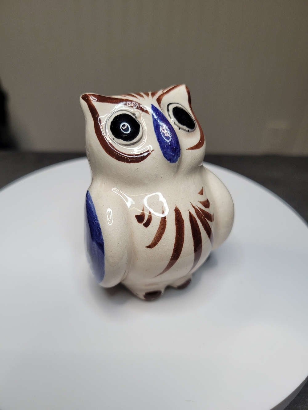Tonala Style Mini Mexico Folk Art Owl Figurine
